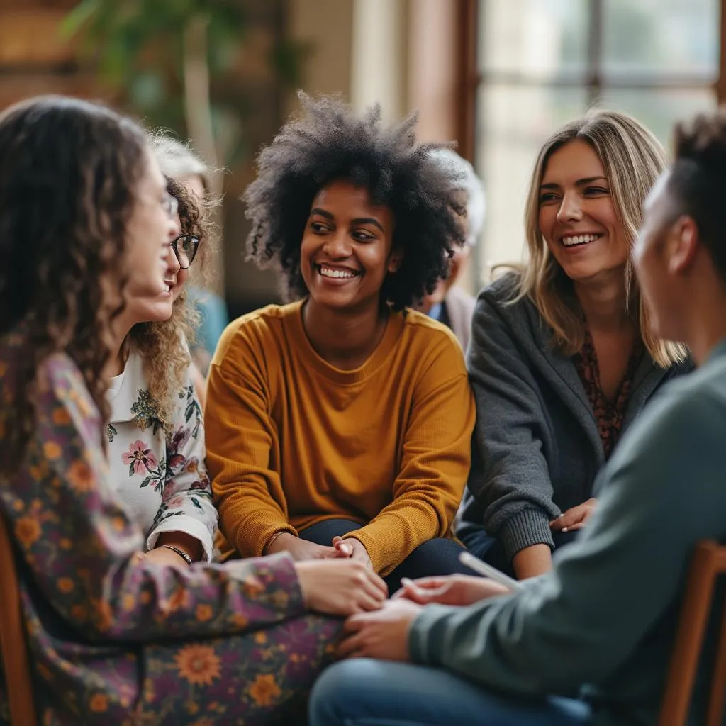 Groupe de personnes diversifiées se soutenant mutuellement